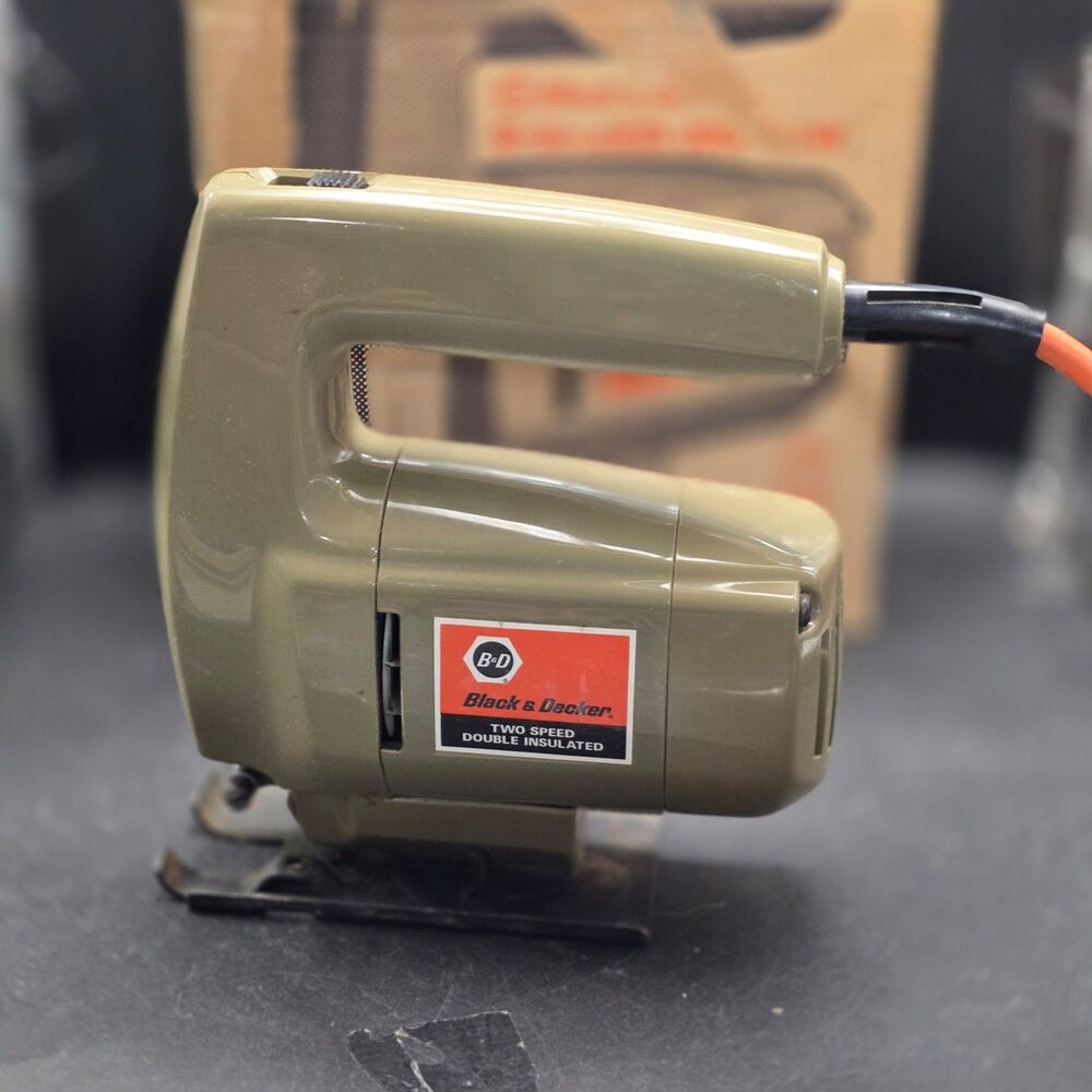 Vintage Black & Decker 7514 Two-Speed Jig Saw Tested USA With Box Blades